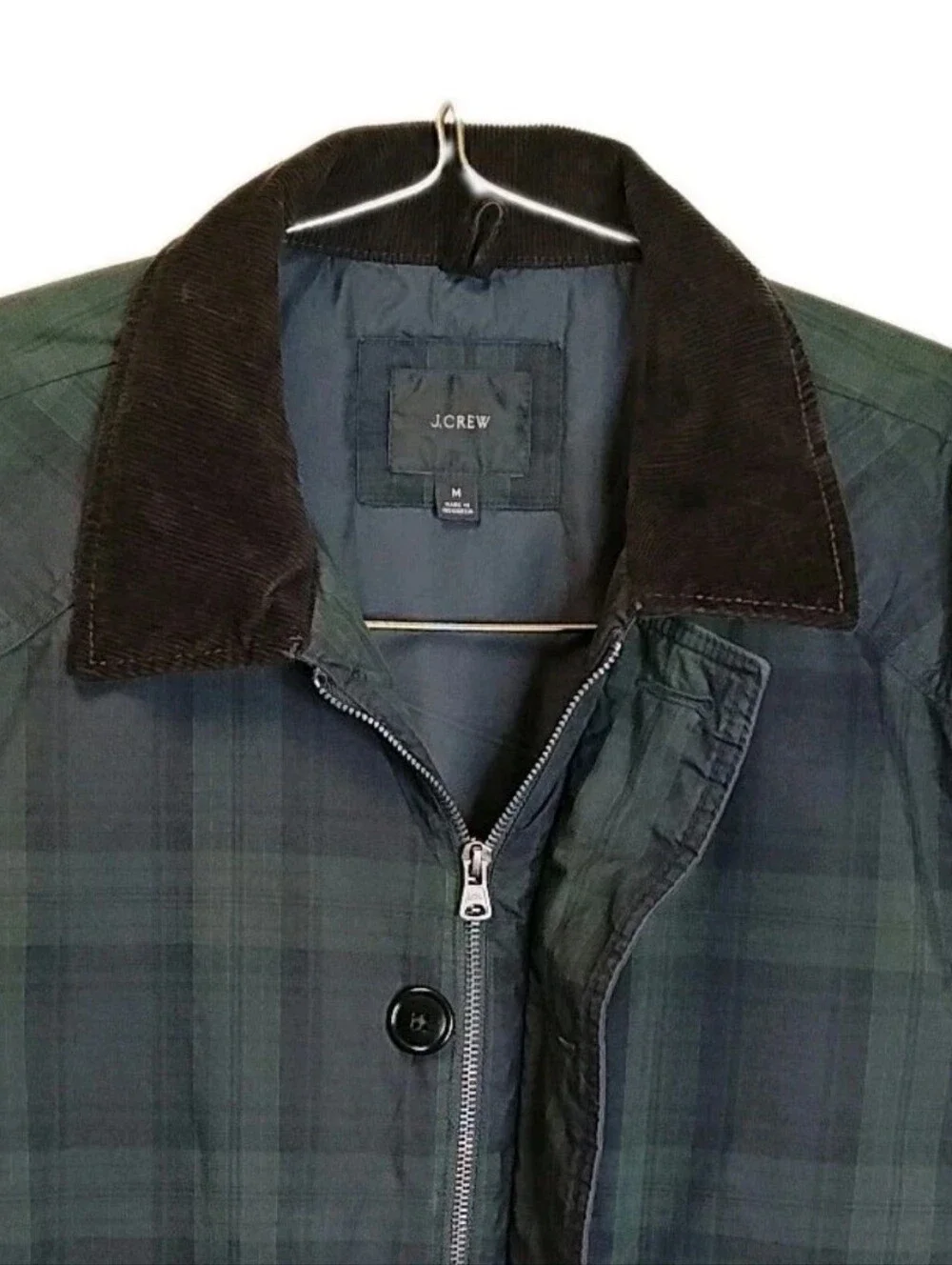 J Crew Men M Highland Skye Jacket Primaloft Hunting Plaid Black Corduroy Collar